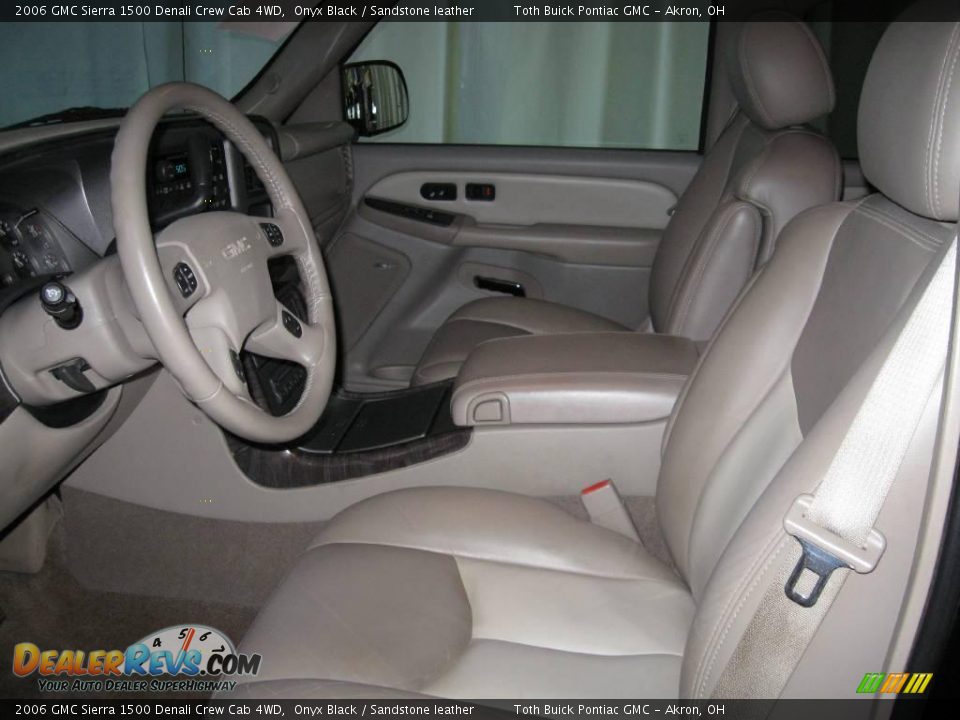 2006 GMC Sierra 1500 Denali Crew Cab 4WD Onyx Black / Sandstone leather Photo #7