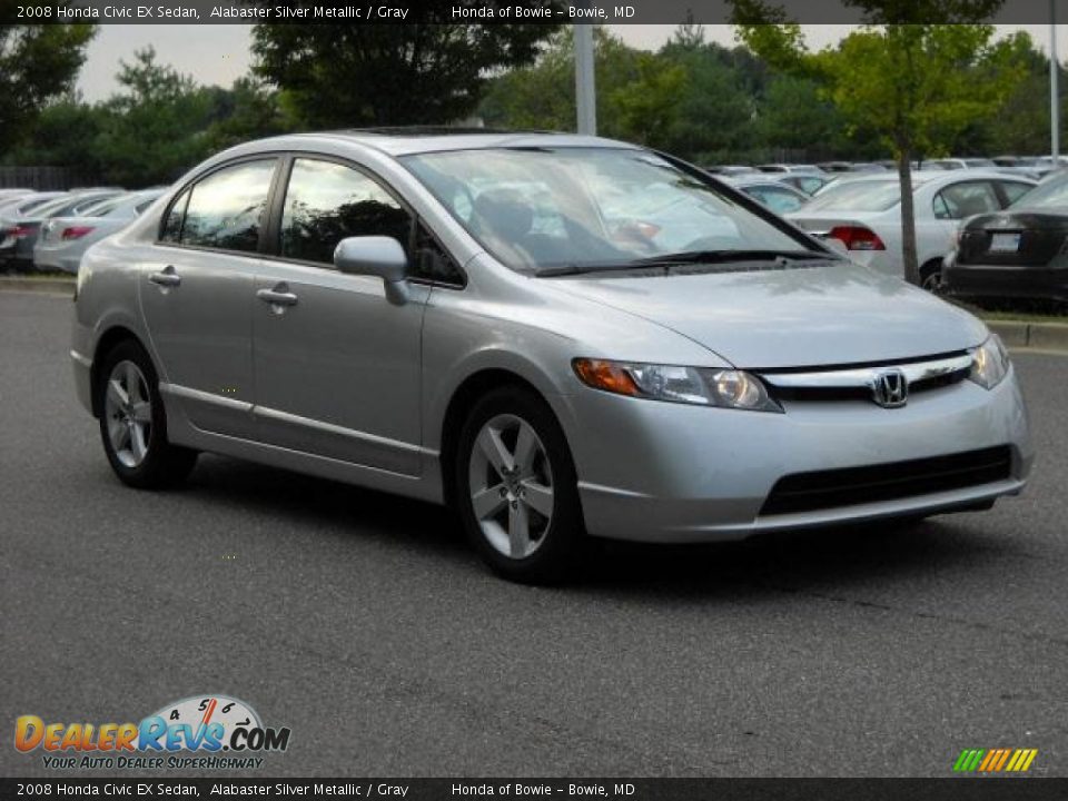 2008 Honda Civic EX Sedan Alabaster Silver Metallic / Gray Photo #1