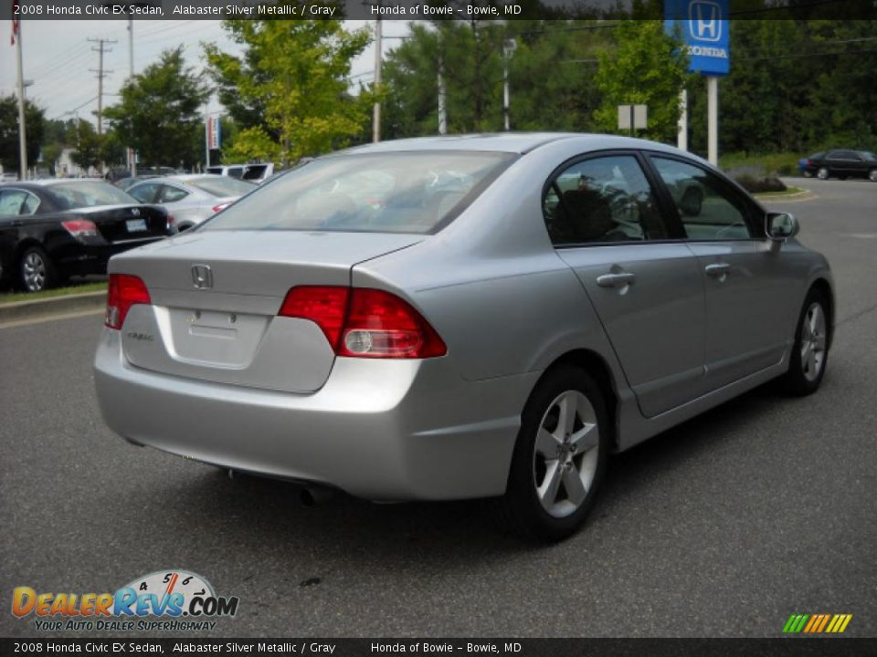 2008 Honda Civic EX Sedan Alabaster Silver Metallic / Gray Photo #3