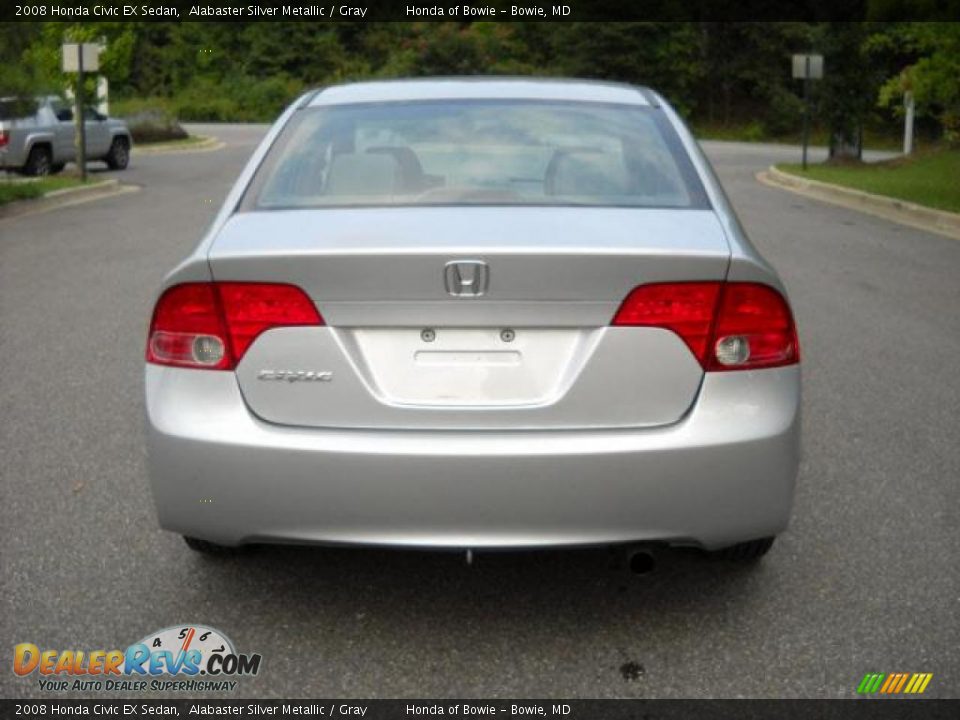 2008 Honda Civic EX Sedan Alabaster Silver Metallic / Gray Photo #4