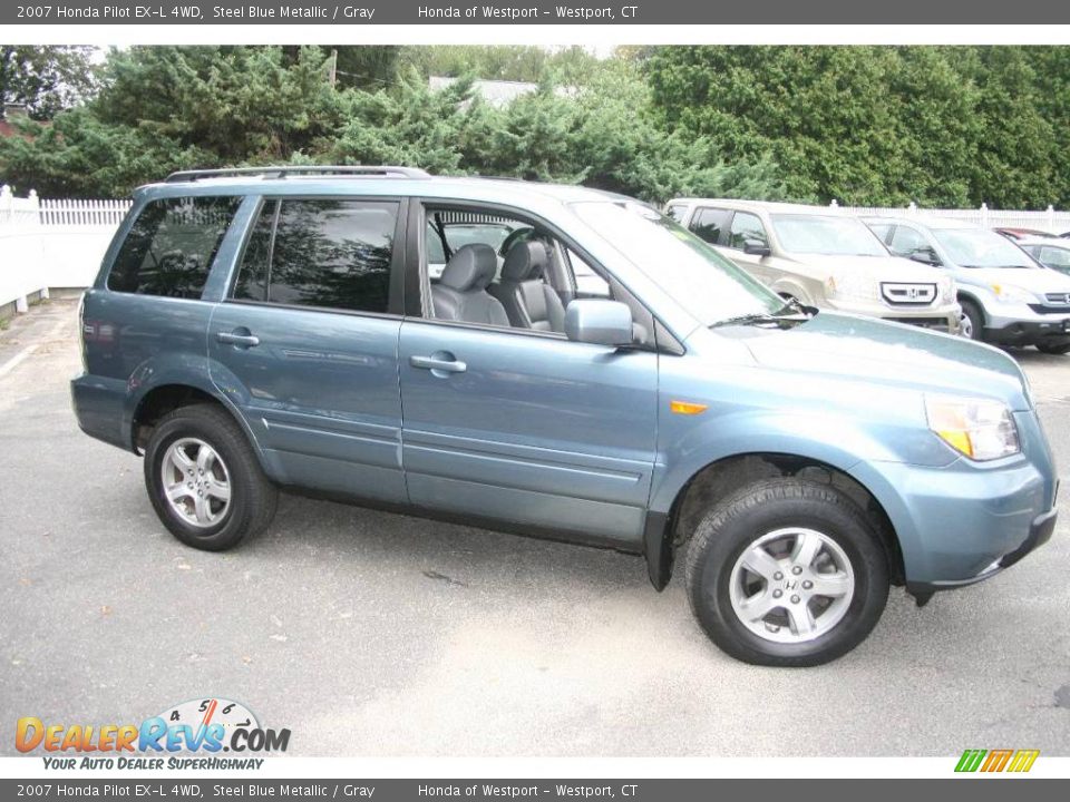 2007 Honda Pilot EX-L 4WD Steel Blue Metallic / Gray Photo #4