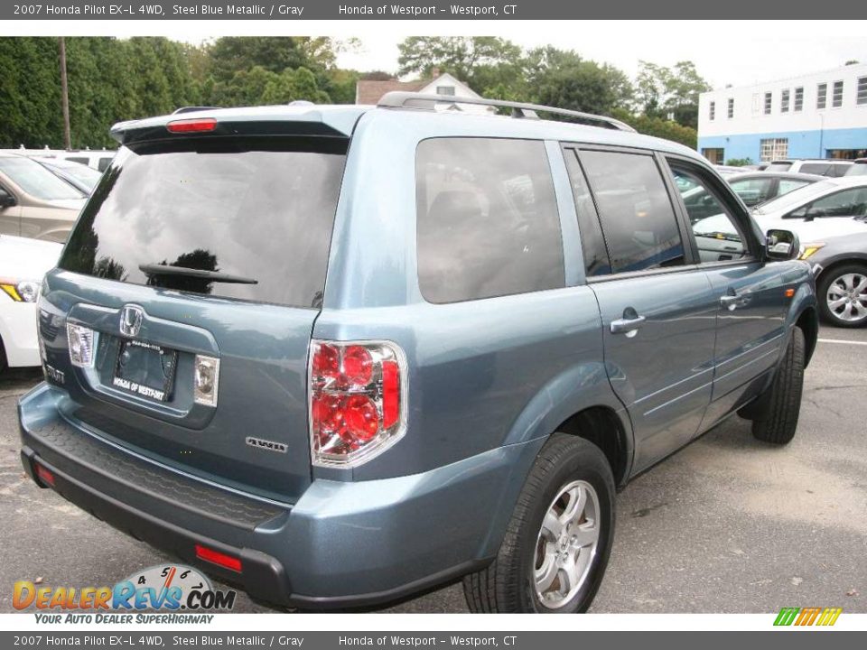 2007 Honda Pilot EX-L 4WD Steel Blue Metallic / Gray Photo #5