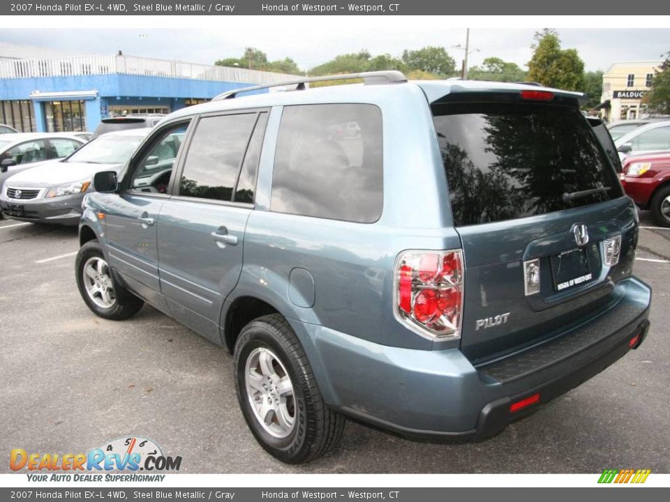 2007 Honda Pilot EX-L 4WD Steel Blue Metallic / Gray Photo #8