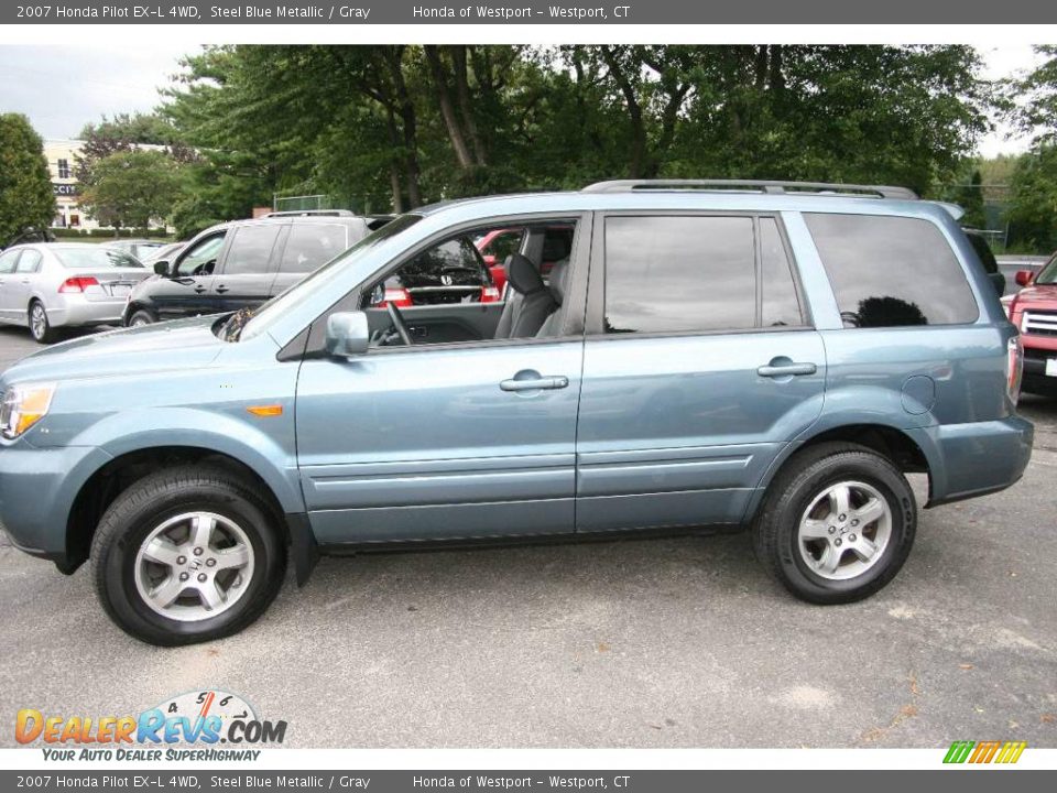 2007 Honda Pilot EX-L 4WD Steel Blue Metallic / Gray Photo #9