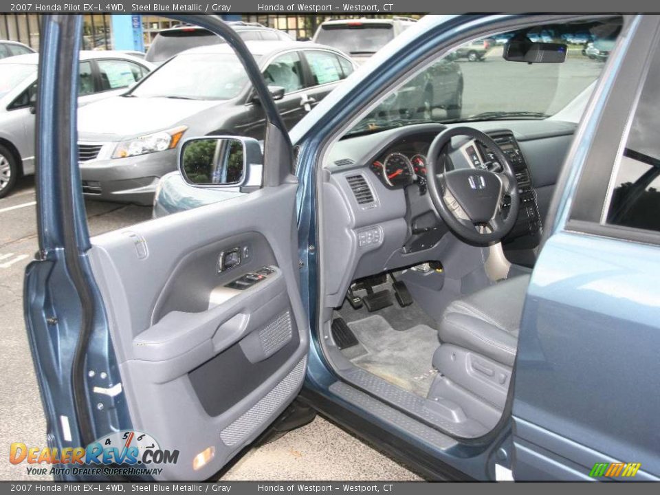 2007 Honda Pilot EX-L 4WD Steel Blue Metallic / Gray Photo #10