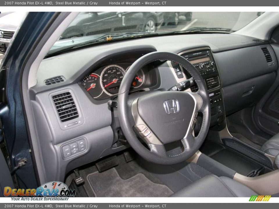 2007 Honda Pilot EX-L 4WD Steel Blue Metallic / Gray Photo #11
