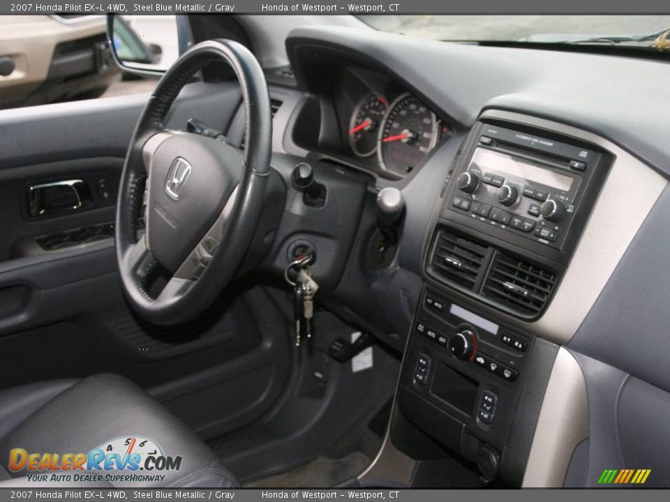 2007 Honda Pilot EX-L 4WD Steel Blue Metallic / Gray Photo #12