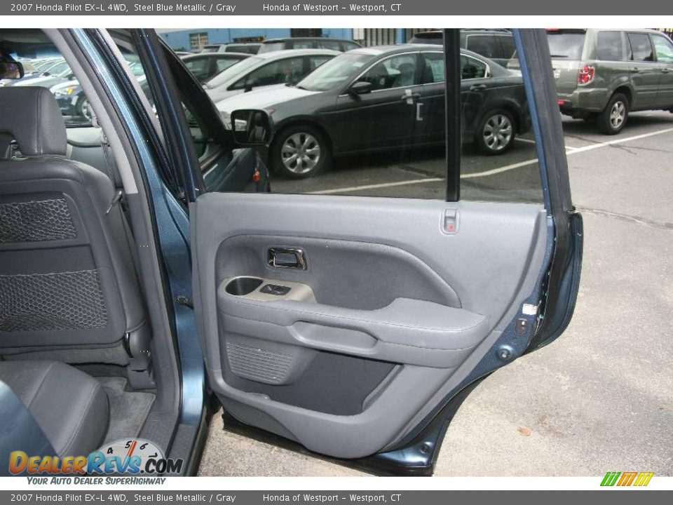 2007 Honda Pilot EX-L 4WD Steel Blue Metallic / Gray Photo #14