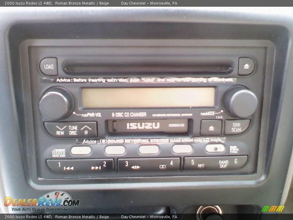 2000 Isuzu Rodeo LS 4WD Roman Bronze Metallic / Beige Photo #10