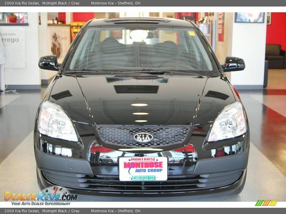2009 Kia Rio Sedan Midnight Black / Gray Photo #6