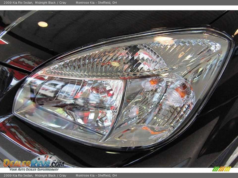 2009 Kia Rio Sedan Midnight Black / Gray Photo #7