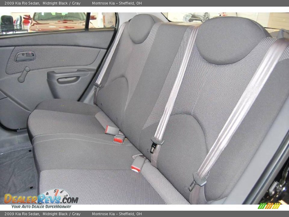 2009 Kia Rio Sedan Midnight Black / Gray Photo #15