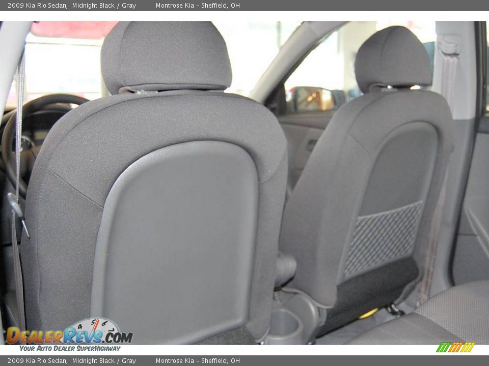 2009 Kia Rio Sedan Midnight Black / Gray Photo #14