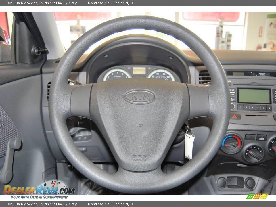 2009 Kia Rio Sedan Midnight Black / Gray Photo #20