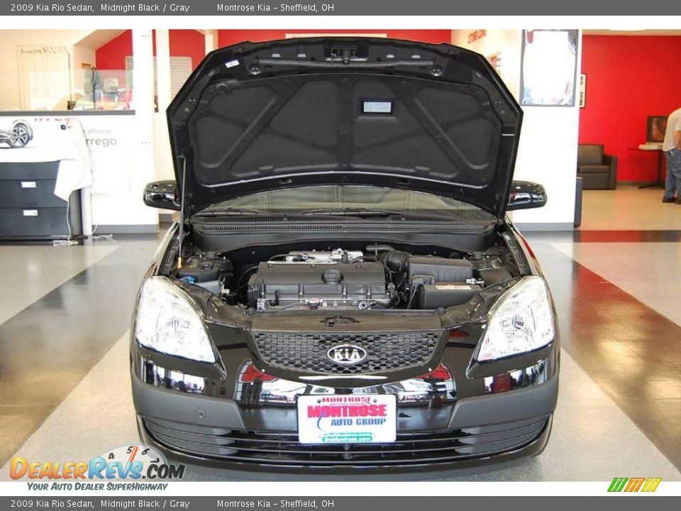 2009 Kia Rio Sedan Midnight Black / Gray Photo #27