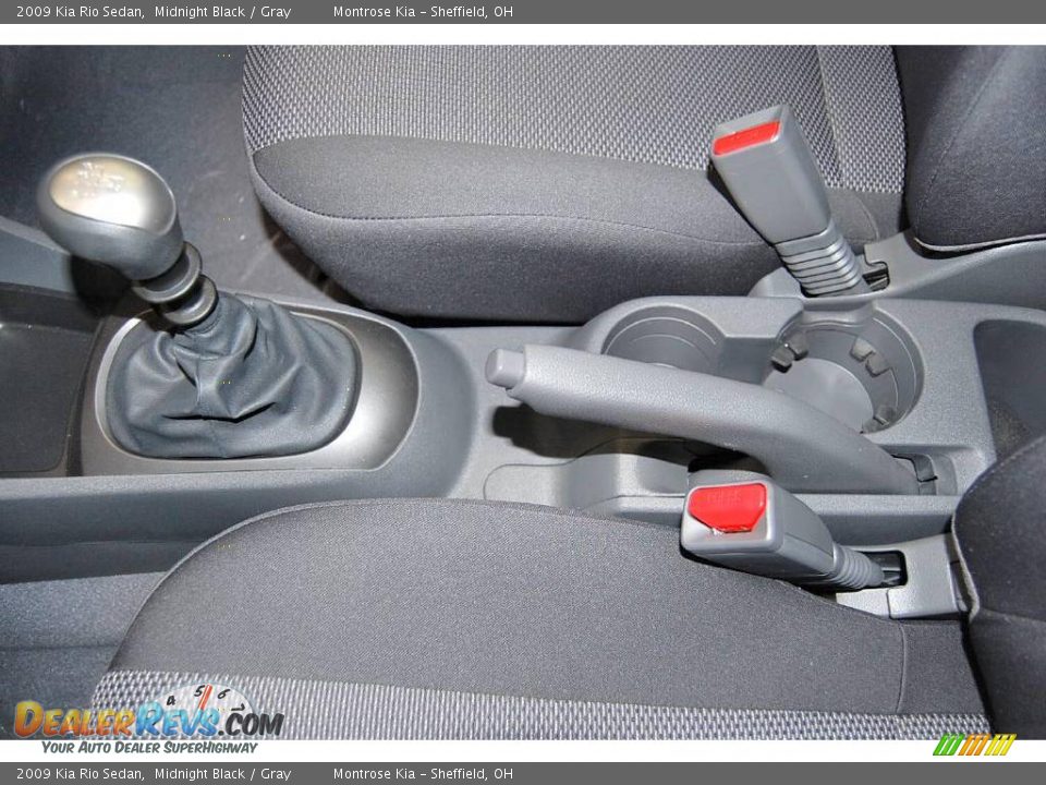 2009 Kia Rio Sedan Midnight Black / Gray Photo #23