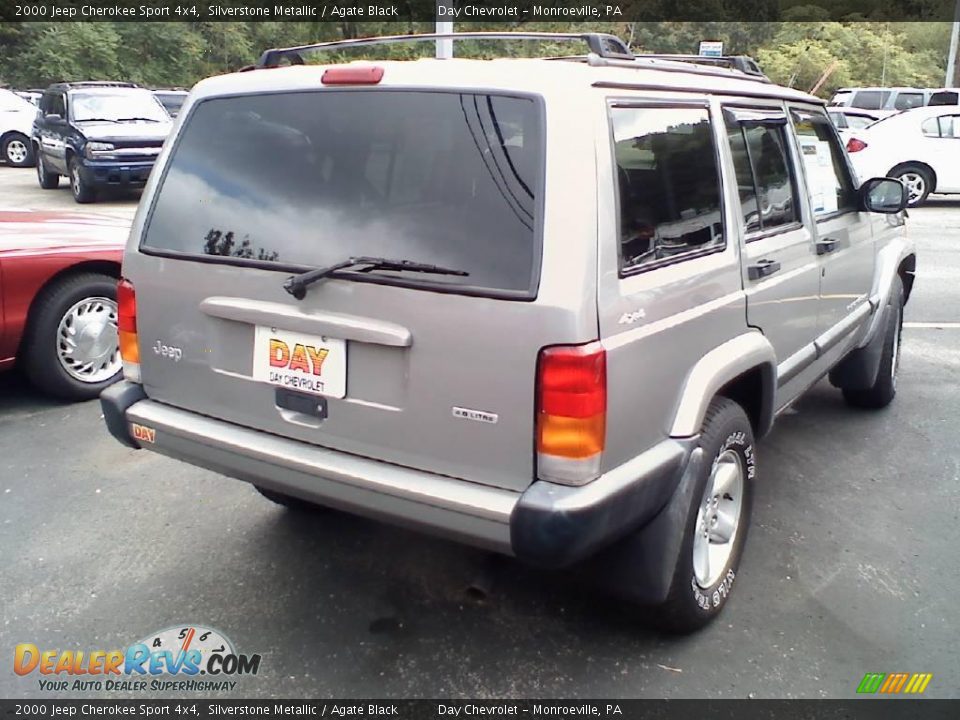 2000 Jeep Cherokee Sport 4x4 Silverstone Metallic / Agate Black Photo #3