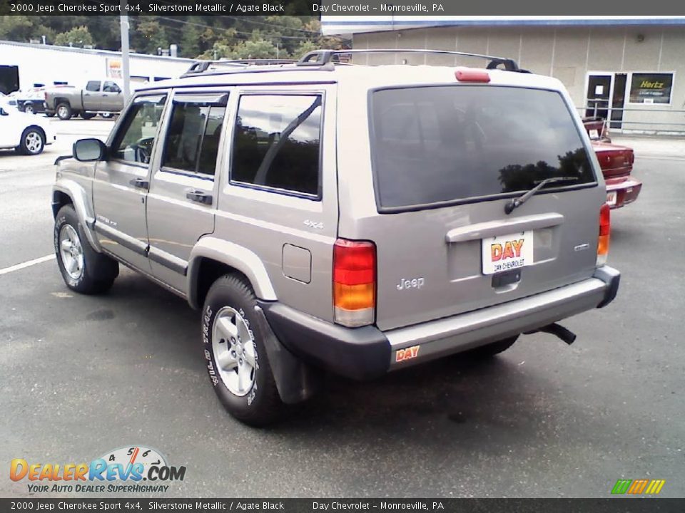 2000 Jeep Cherokee Sport 4x4 Silverstone Metallic / Agate Black Photo #4