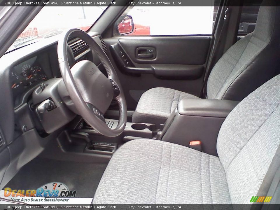 2000 Jeep Cherokee Sport 4x4 Silverstone Metallic / Agate Black Photo #5