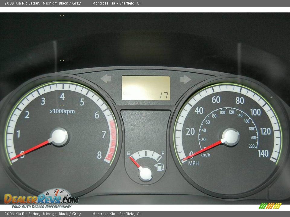 2009 Kia Rio Sedan Midnight Black / Gray Photo #35