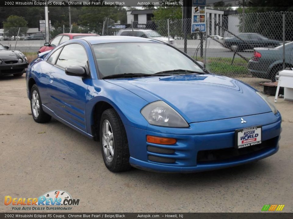2002 Mitsubishi Eclipse RS Coupe Chrome Blue Pearl / Beige/Black Photo #2