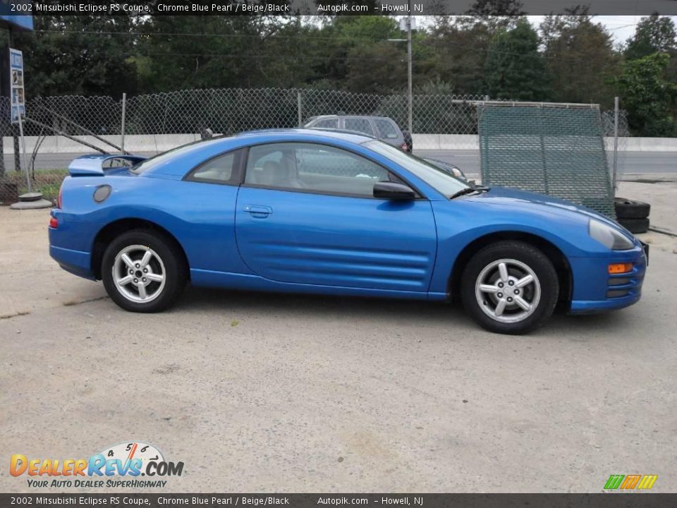 2002 Mitsubishi Eclipse RS Coupe Chrome Blue Pearl / Beige/Black Photo #3