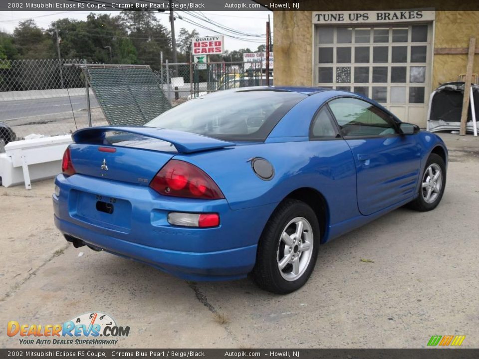 2002 Mitsubishi Eclipse RS Coupe Chrome Blue Pearl / Beige/Black Photo #4