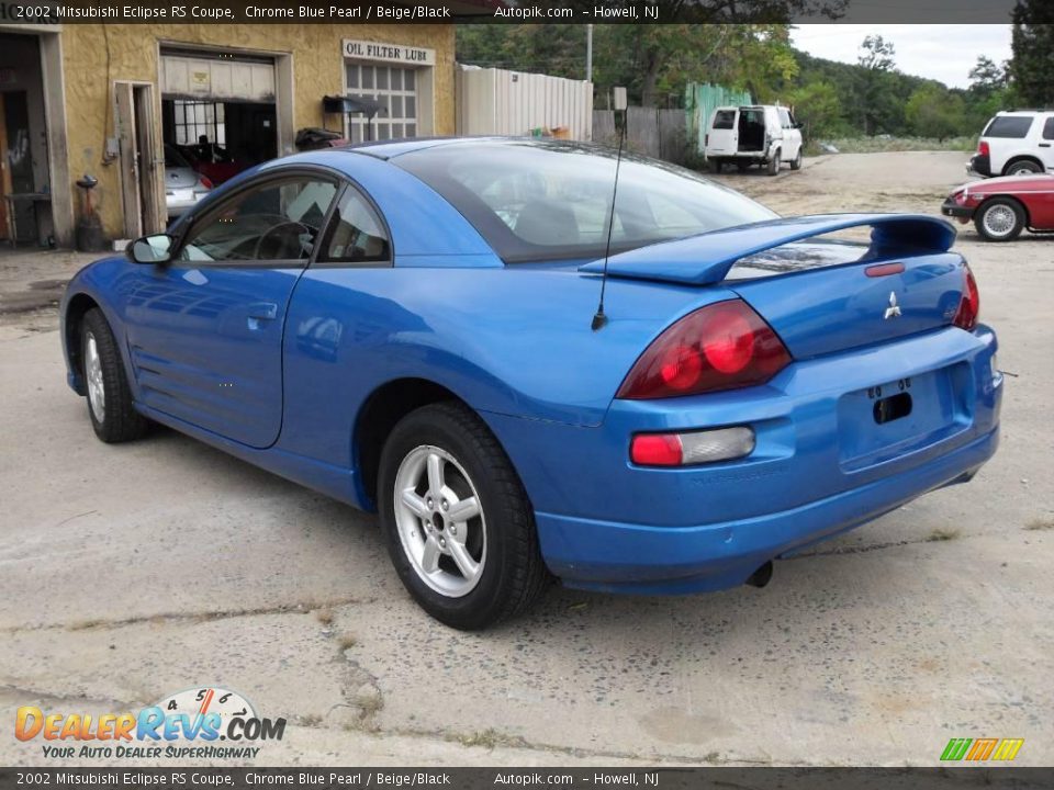 2002 Mitsubishi Eclipse RS Coupe Chrome Blue Pearl / Beige/Black Photo #6