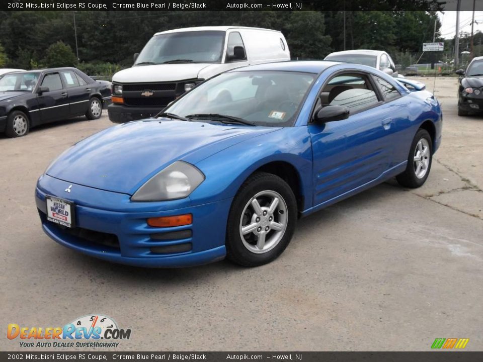 2002 Mitsubishi Eclipse RS Coupe Chrome Blue Pearl / Beige/Black Photo #8