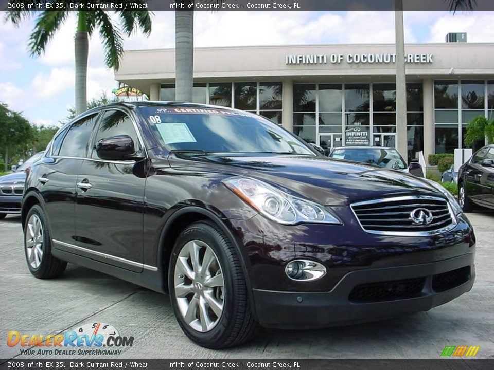 2008 Infiniti EX 35 Dark Currant Red / Wheat Photo #1