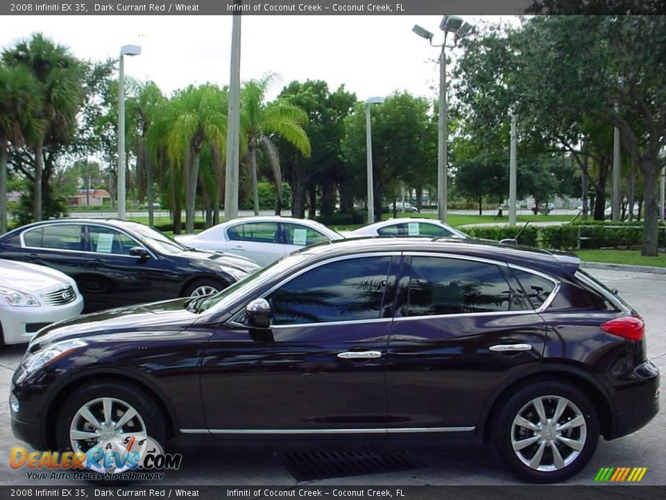2008 Infiniti EX 35 Dark Currant Red / Wheat Photo #7