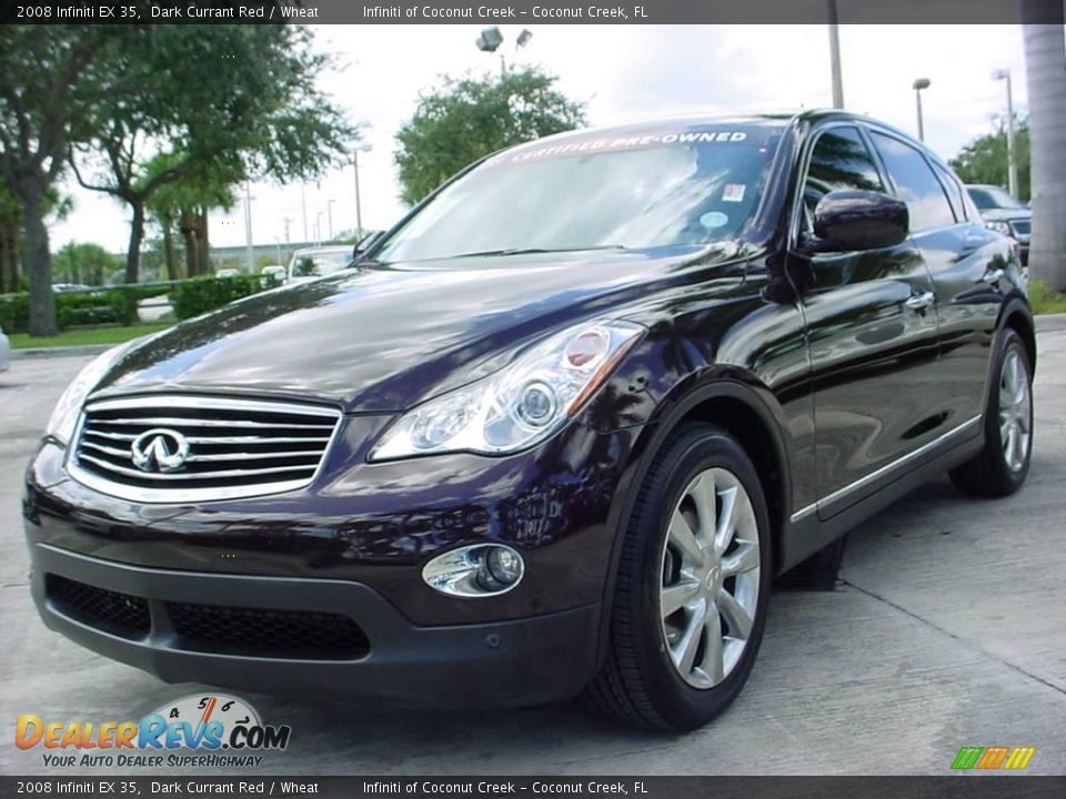 2008 Infiniti EX 35 Dark Currant Red / Wheat Photo #8