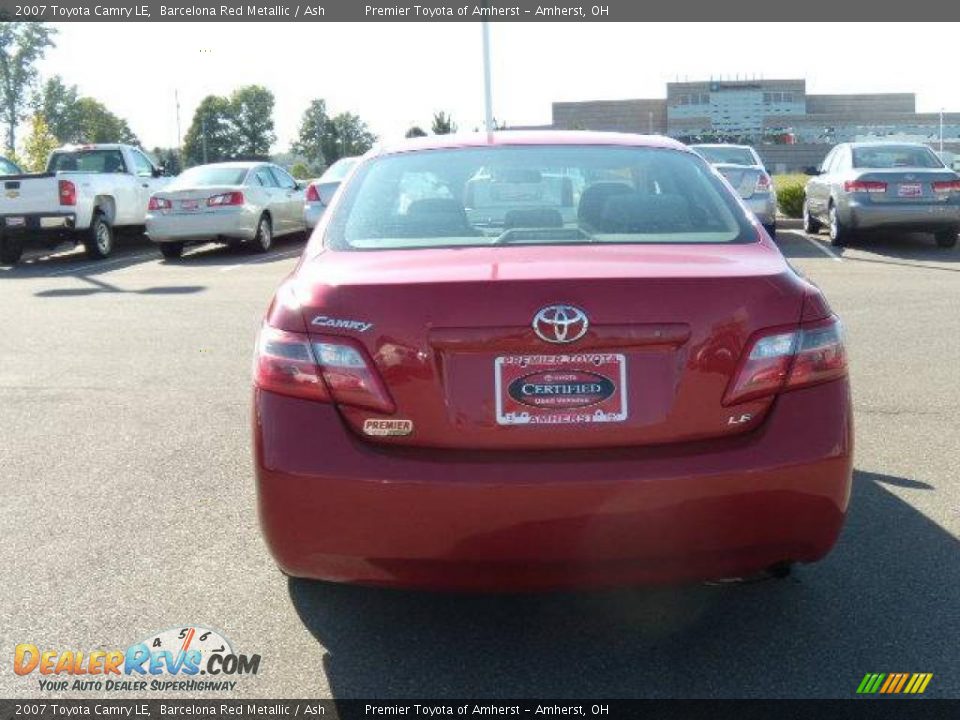 2007 Toyota Camry LE Barcelona Red Metallic / Ash Photo #4