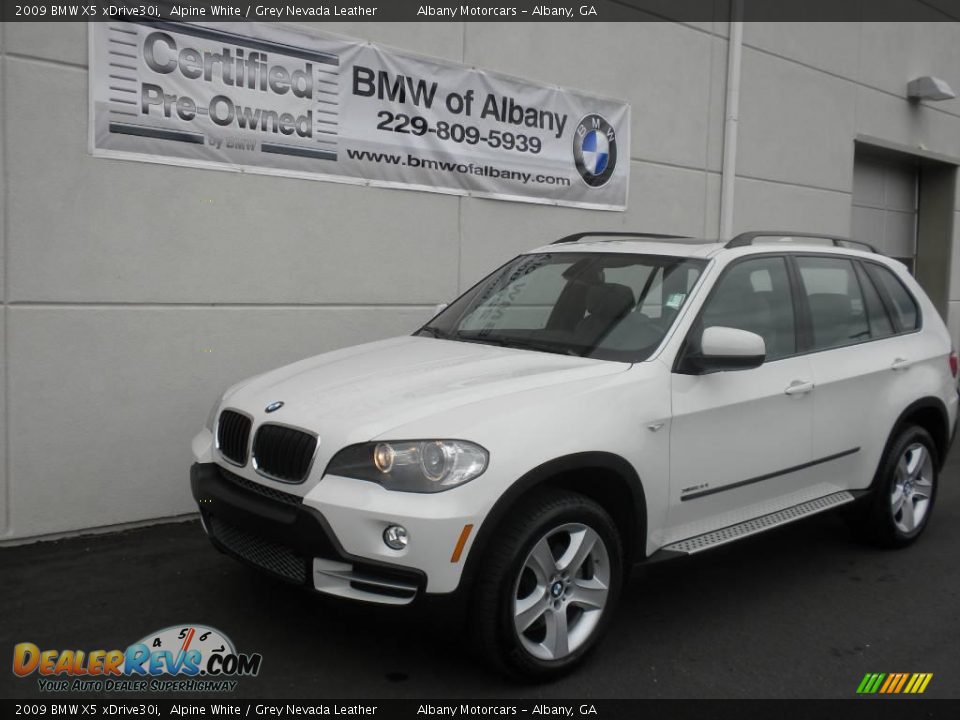 2009 BMW X5 xDrive30i Alpine White / Grey Nevada Leather Photo #2