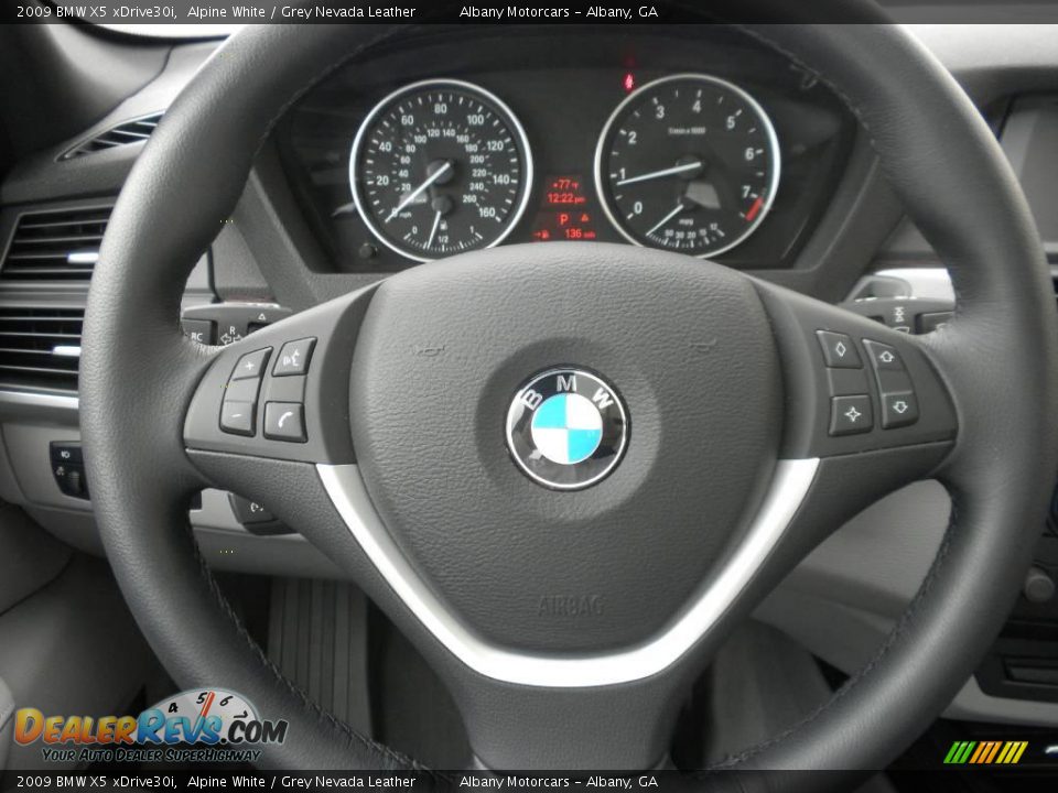 2009 BMW X5 xDrive30i Alpine White / Grey Nevada Leather Photo #17