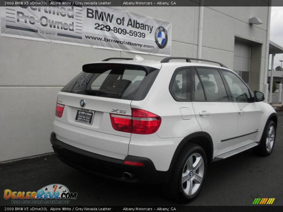 2009 BMW X5 xDrive30i Alpine White / Grey Nevada Leather Photo #23