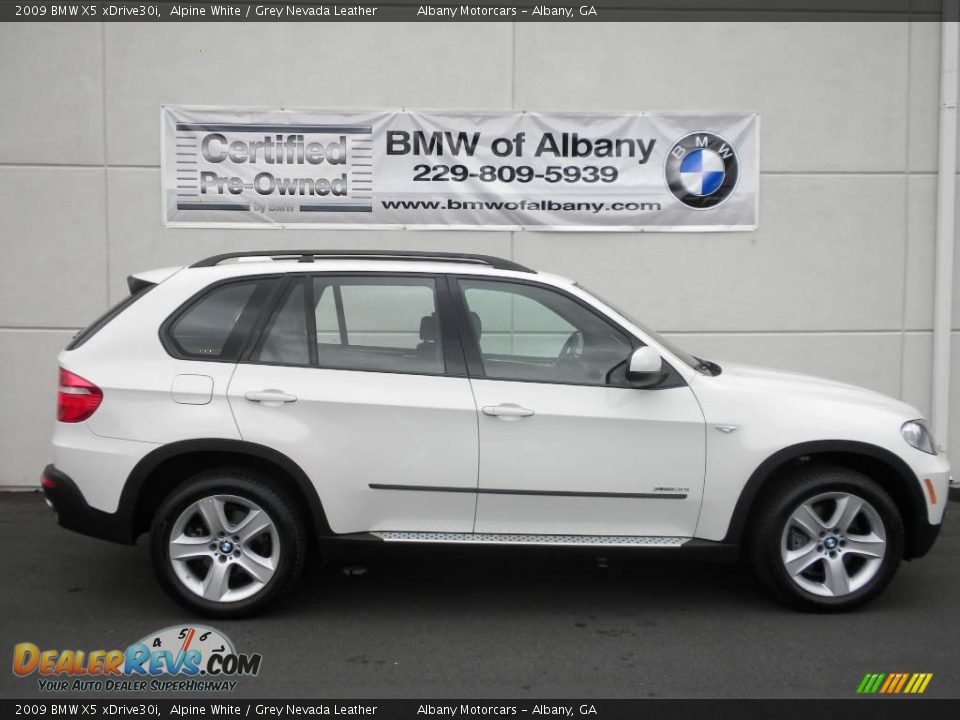 2009 BMW X5 xDrive30i Alpine White / Grey Nevada Leather Photo #24