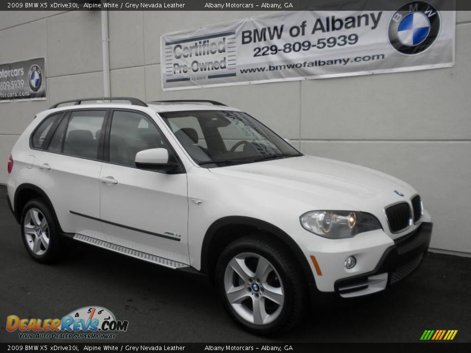 2009 BMW X5 xDrive30i Alpine White / Grey Nevada Leather Photo #25