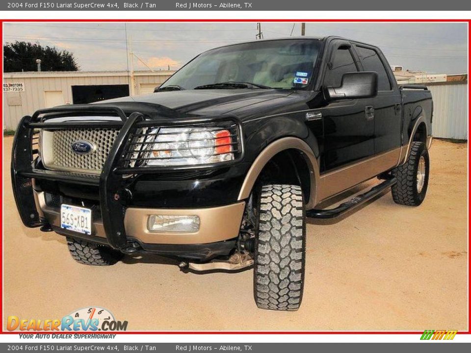 2004 Ford F150 Lariat SuperCrew 4x4 Black / Tan Photo #1