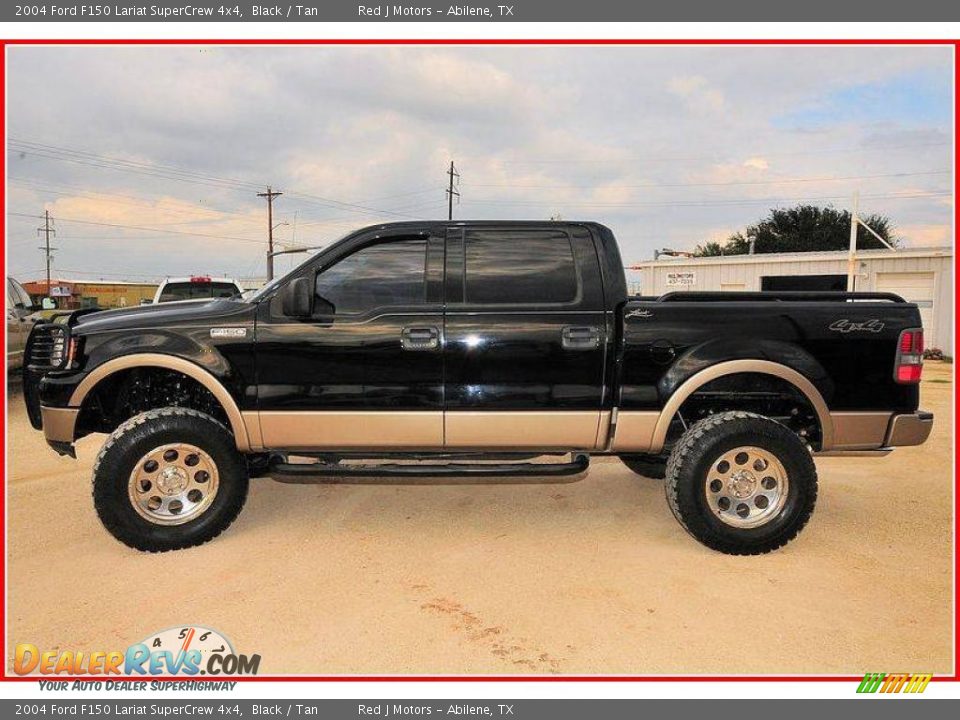 2004 Ford F150 Lariat SuperCrew 4x4 Black / Tan Photo #2