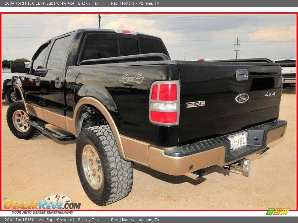 2004 Ford F150 Lariat SuperCrew 4x4 Black / Tan Photo #3