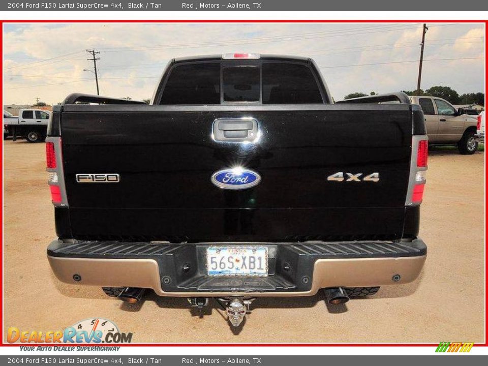 2004 Ford F150 Lariat SuperCrew 4x4 Black / Tan Photo #4
