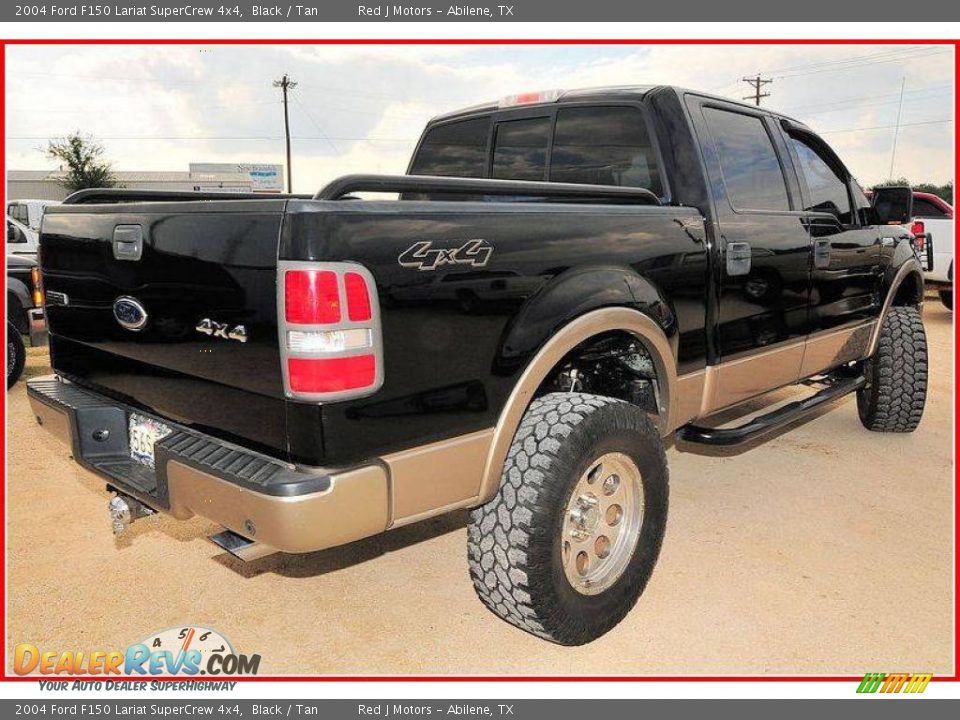 2004 Ford F150 Lariat SuperCrew 4x4 Black / Tan Photo #6