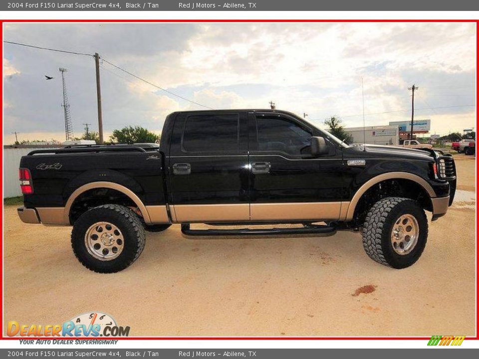 2004 Ford F150 Lariat SuperCrew 4x4 Black / Tan Photo #7