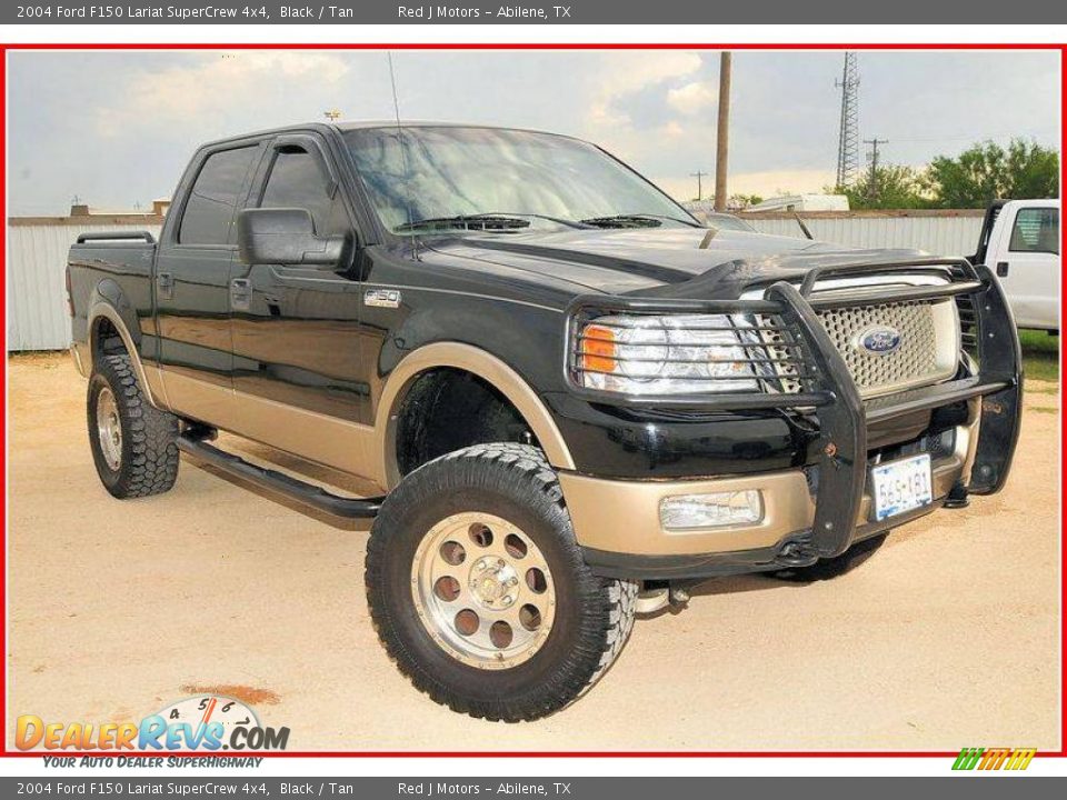 2004 Ford F150 Lariat SuperCrew 4x4 Black / Tan Photo #8