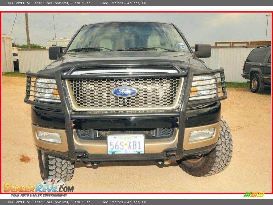 2004 Ford F150 Lariat SuperCrew 4x4 Black / Tan Photo #9