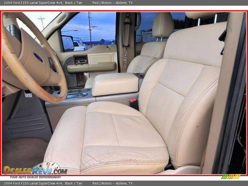 2004 Ford F150 Lariat SuperCrew 4x4 Black / Tan Photo #14