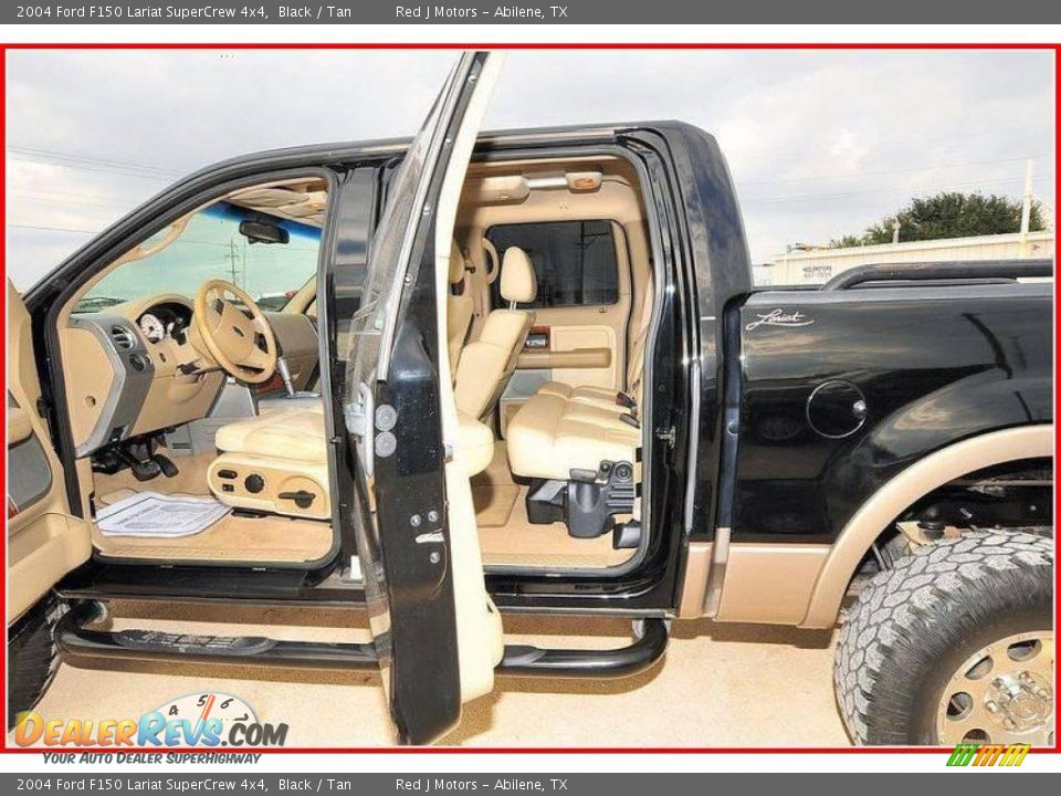 2004 Ford F150 Lariat SuperCrew 4x4 Black / Tan Photo #20