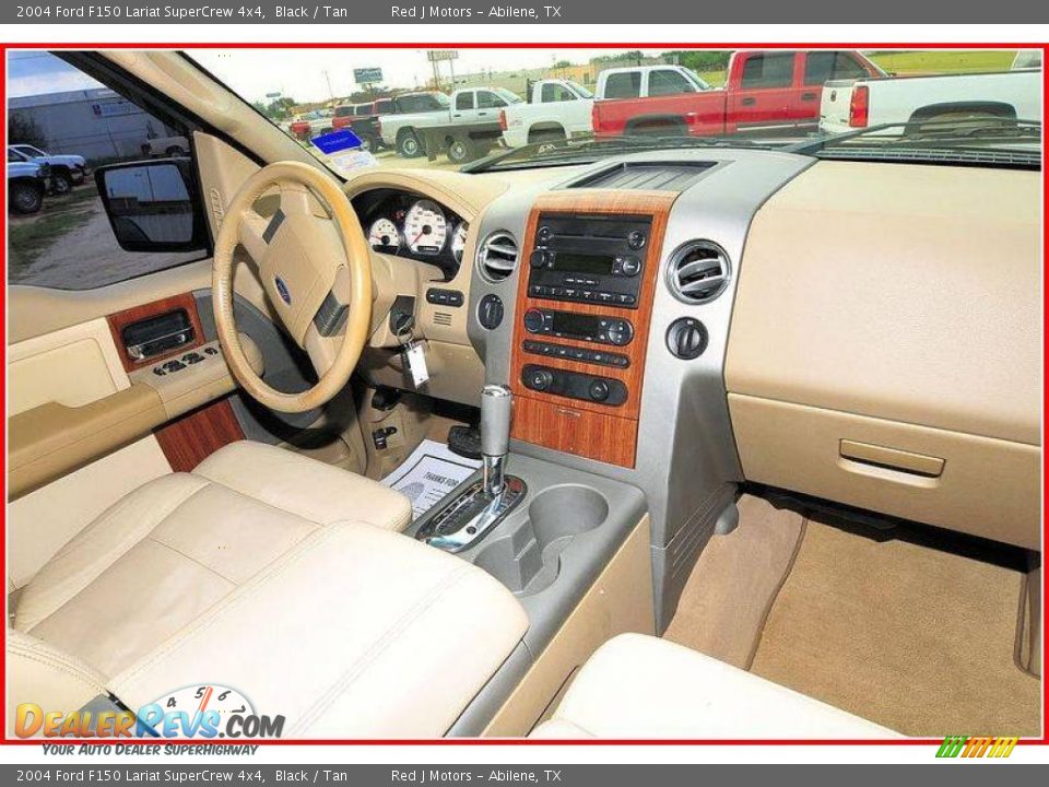 2004 Ford F150 Lariat SuperCrew 4x4 Black / Tan Photo #24