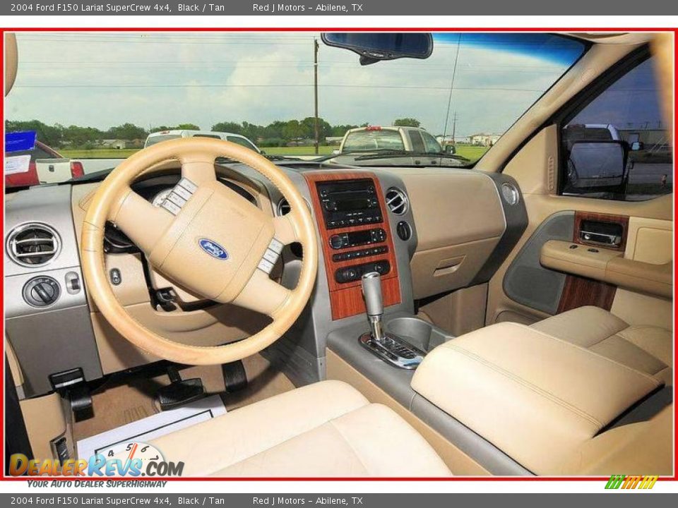 2004 Ford F150 Lariat SuperCrew 4x4 Black / Tan Photo #28